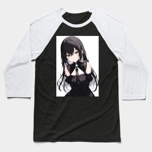 anime girl in black dress Baseball T-Shirt